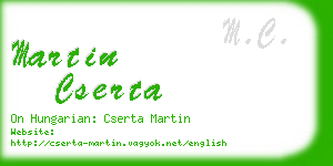 martin cserta business card